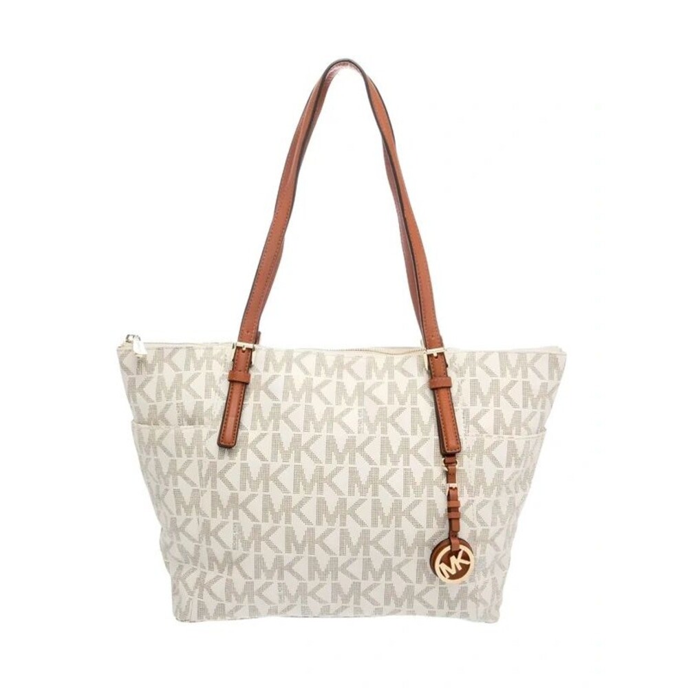 Michael Kors Printed Tote Leather Bag Jacquard Lining